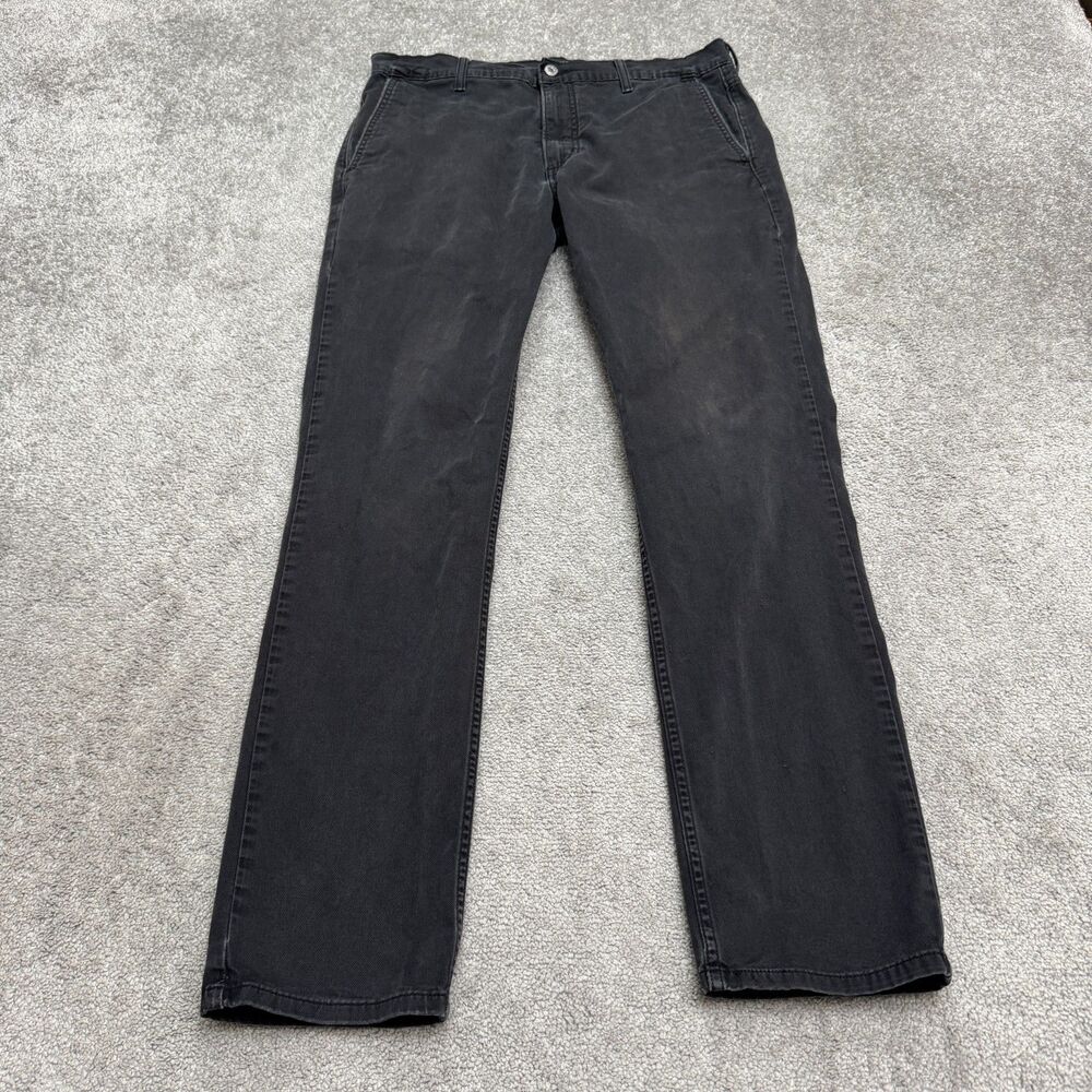 Levis XX Chino Standard Taper Pants Mens 34x34 Washed Black Two Horse Tab Casual